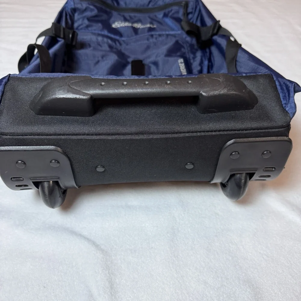 Eddie Bauer Traverse 22 Rolling Duffel Luggage Bag Carry On Duffle Suitcase Blue